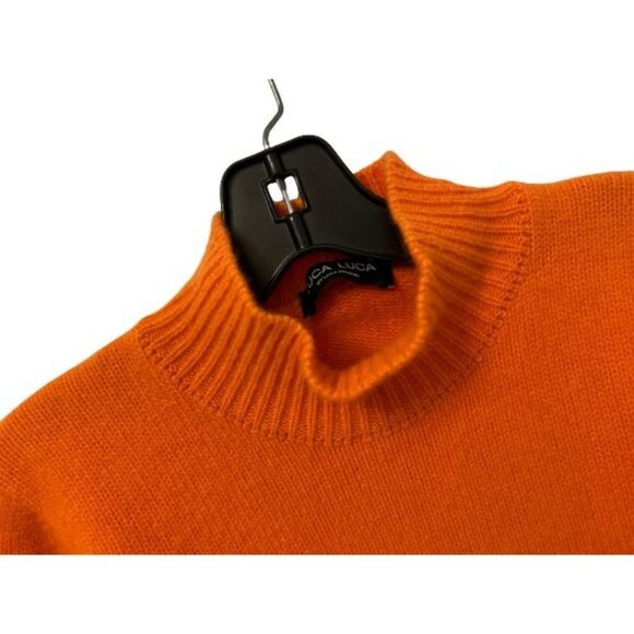 LUCA LUCA ORLANDI 100% 2-Ply Cashmere Sweater Turtleneck Orange  Size Small - Picture 4 of 8
